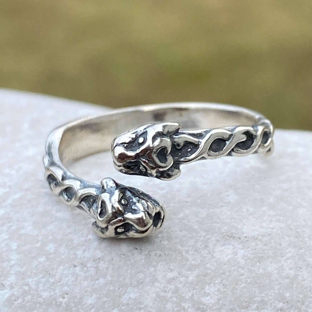 Celtic Lion ring .925 solid Sterling Silver adjustable made in USA